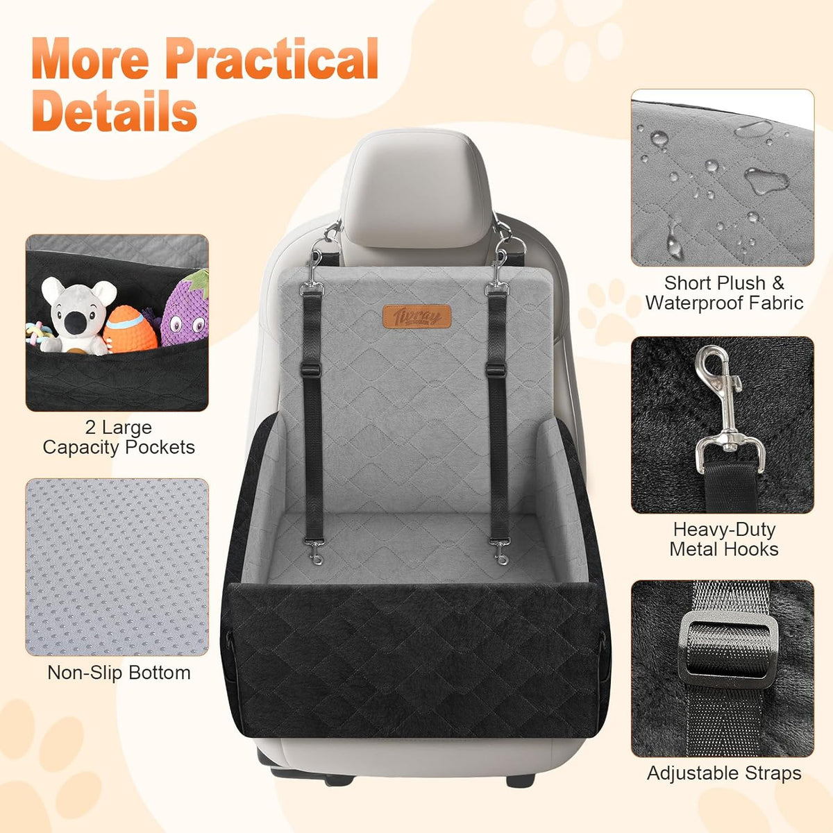 Elevated Dog Car Seat, Dog Booster Car Seats for Small &