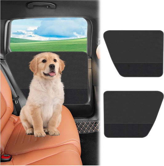 2PCS Car Door Protector for Dogs with Net Storage