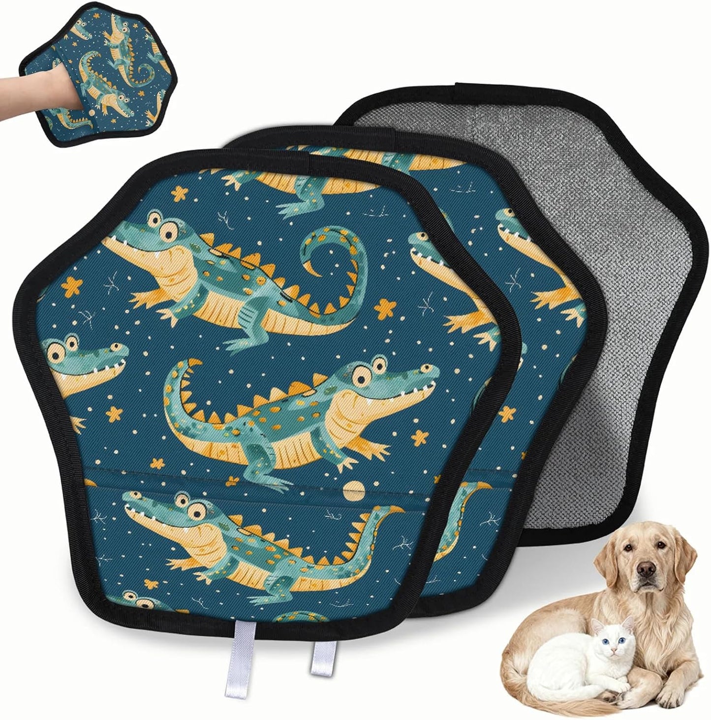 Kawaii Crocodiles 2Pcs Electrostatic Reusable Pet Hair