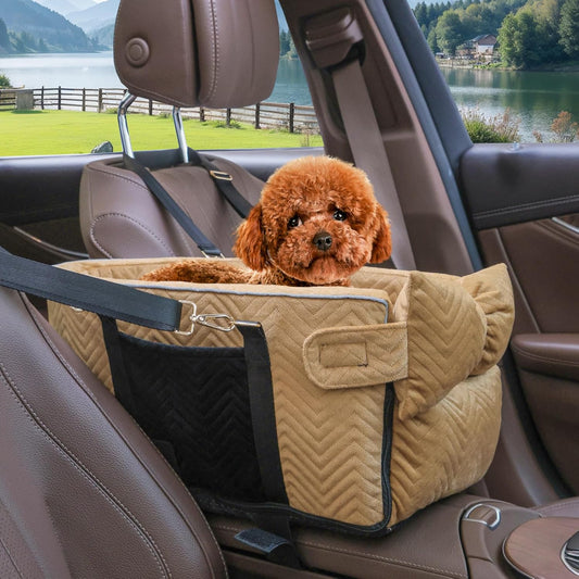 Dog Car Seat for Small Dogs, Portable Center Console Dog