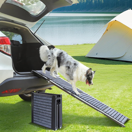 63" Long Dog Ramp for Car, Foldable Dog Ramps for Large