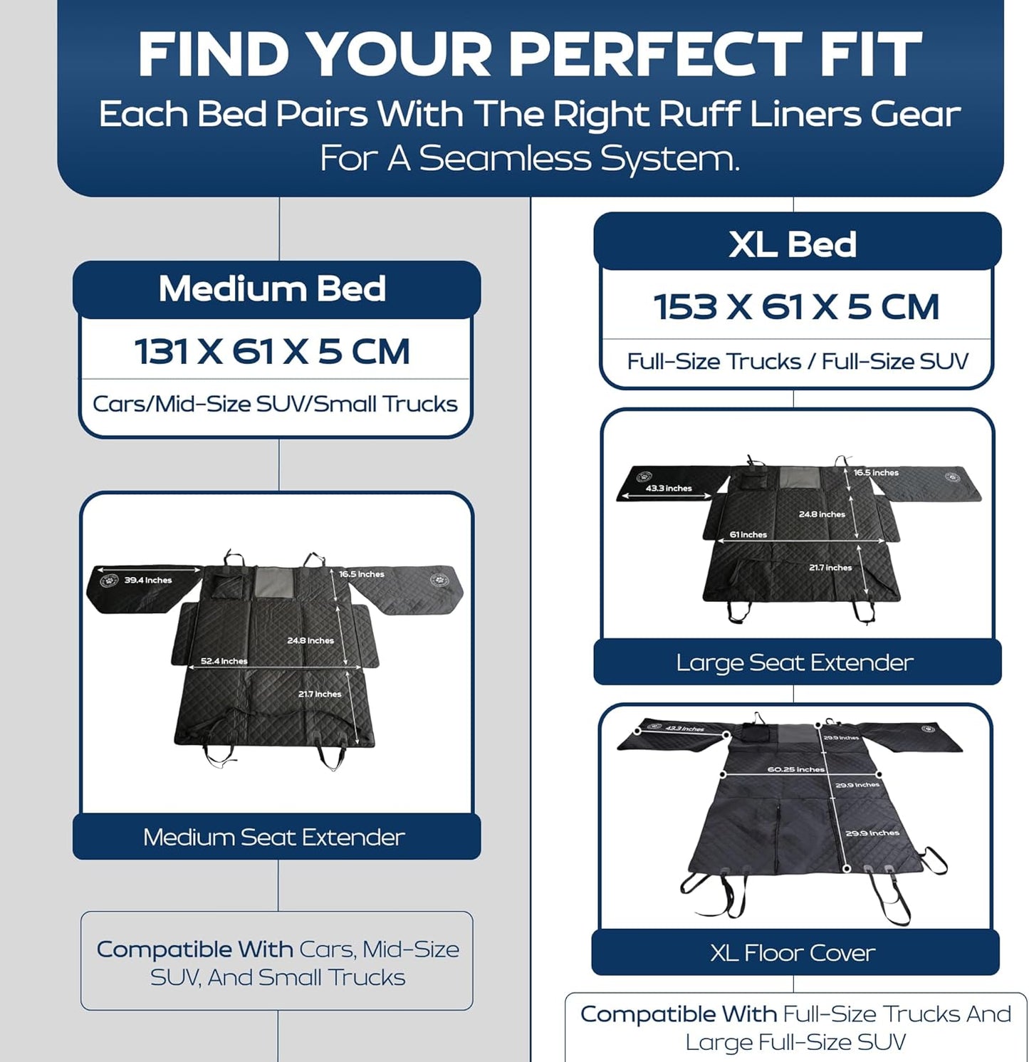 Dog Bed for Car Back Seat, Medium Black – As Seen on Shark