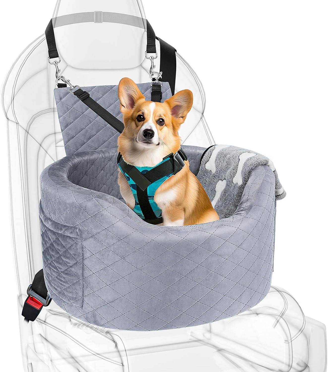 Dog Booster Car Seats for Small Medium Dogs, Fits Dogs