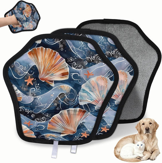 Nautical Seashells 2Pcs Electrostatic Reusable Pet Hair