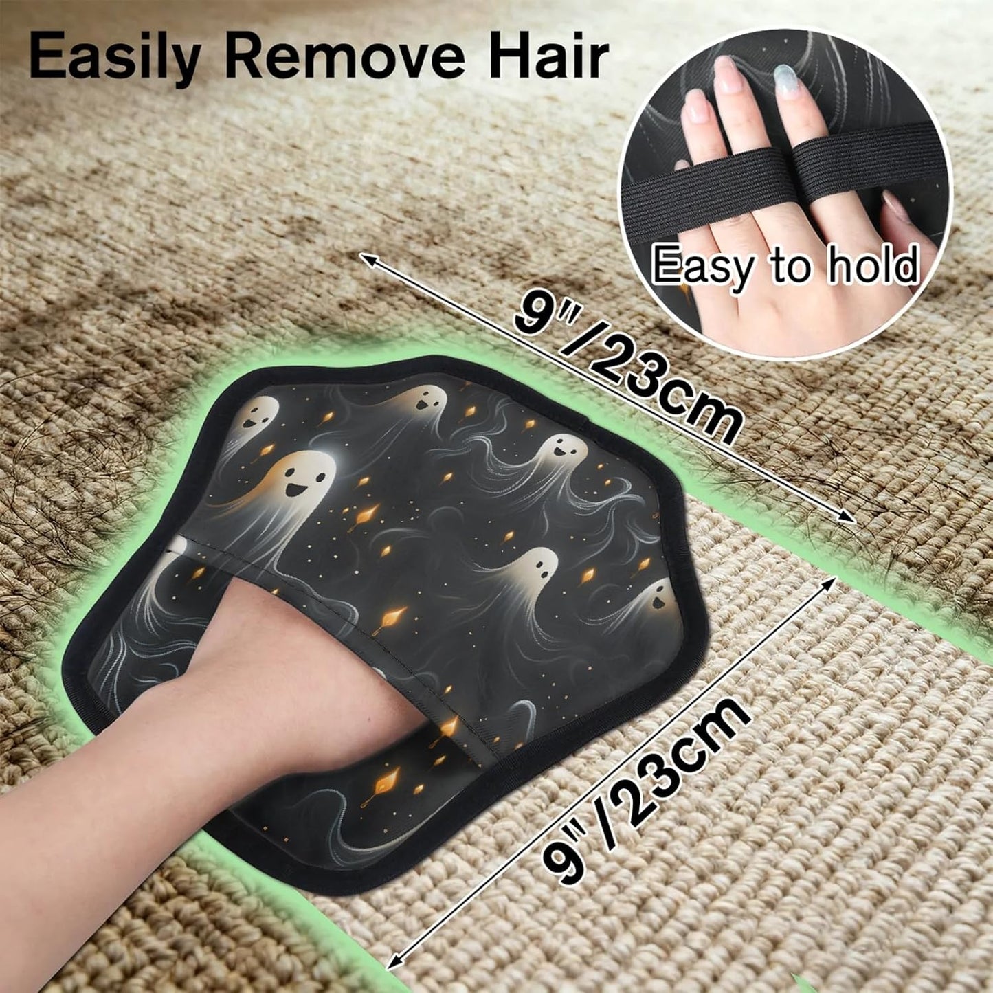 Funny Ghost Halloween 2Pcs Electrostatic Reusable Pet Hair