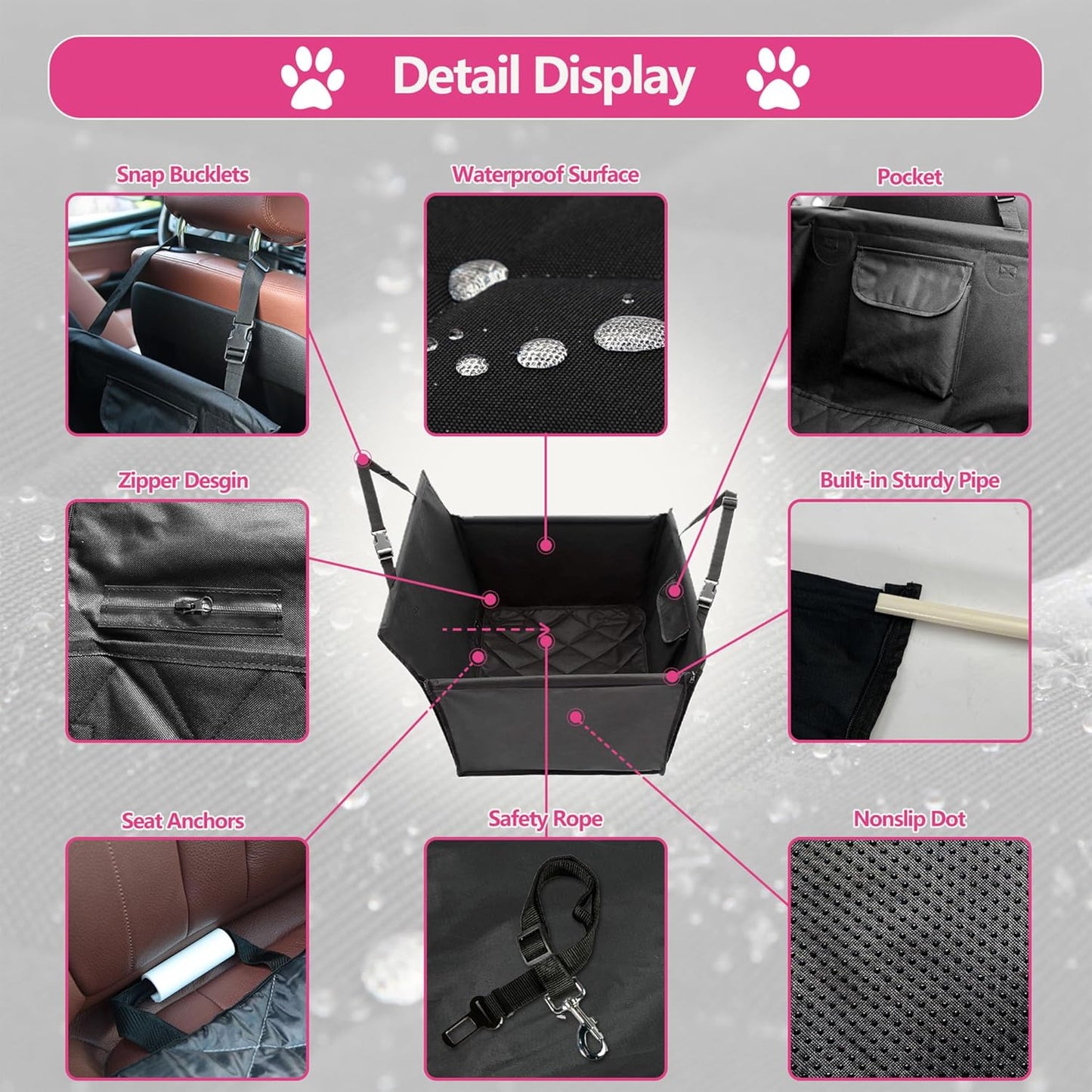 Medium Dog Car Seat - Scratchproof Waterproof Booster Seat