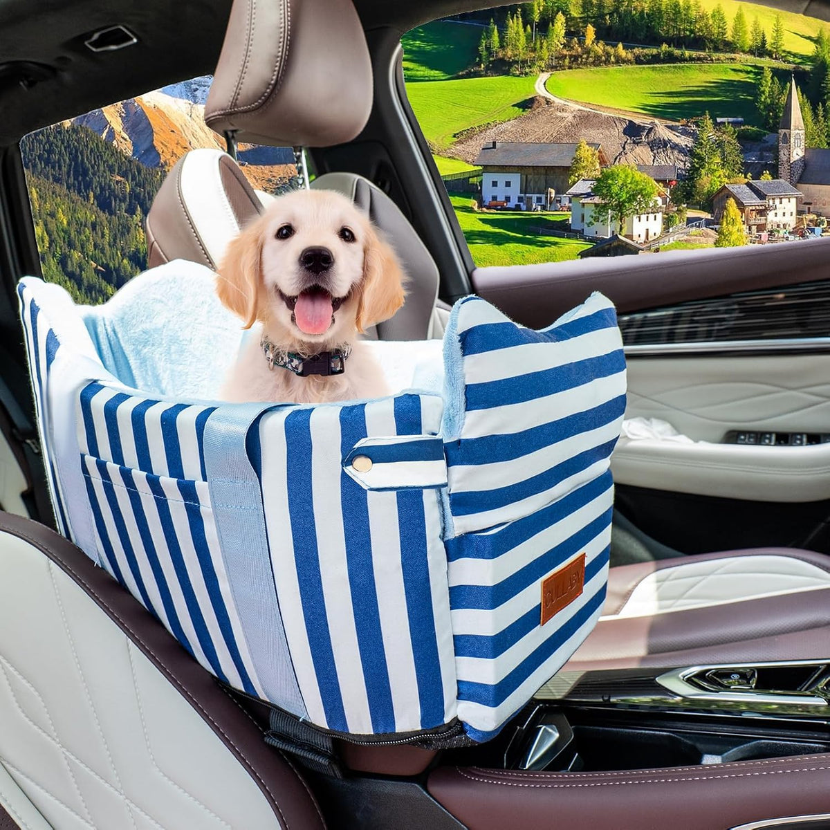 Console Dog Car Seat - Portable Dogs Armrest Booster Seat