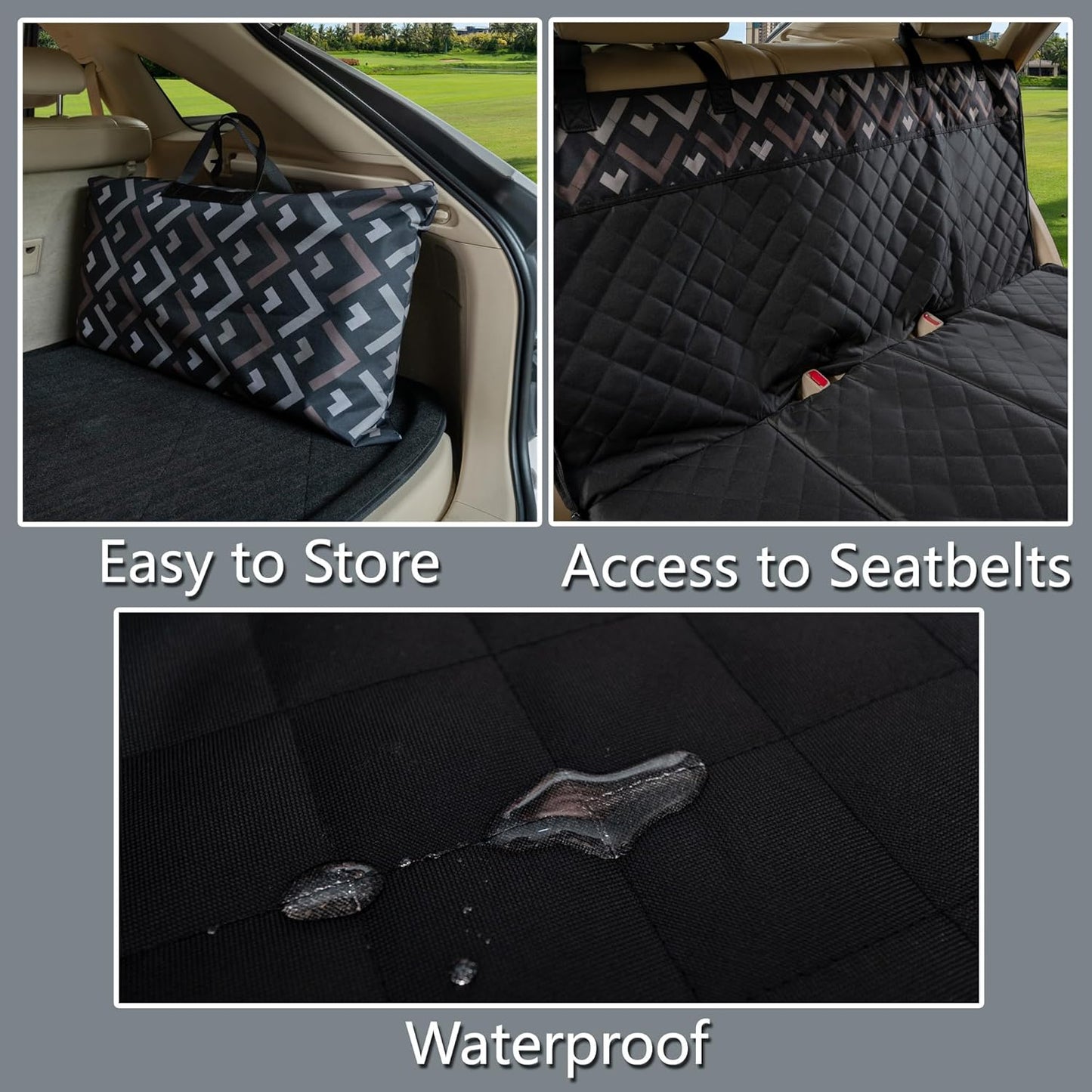 Back Seat Extender, Car Seat Cover for Dogs with Hard