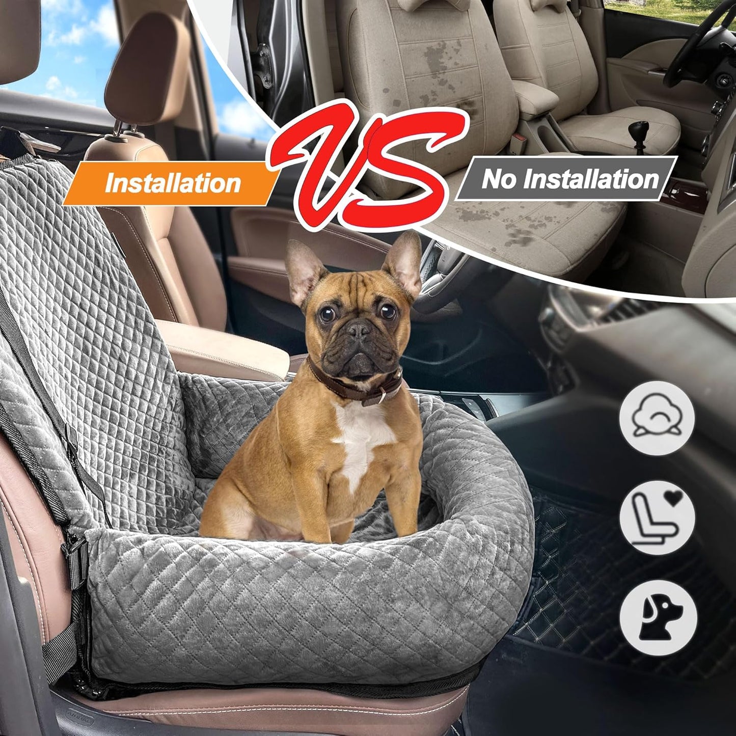 Dog Car Seat for Small/Medium Dogs,Dog Car Bed Washable Pet
