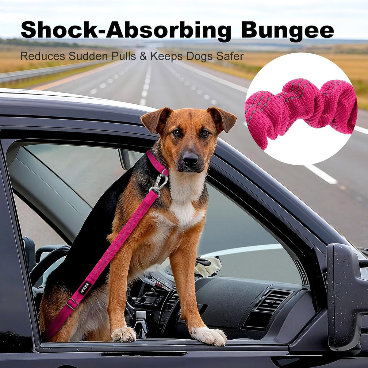 Dog Seat Belt for Car, Adjustable Dog Car Harness Seatbelt