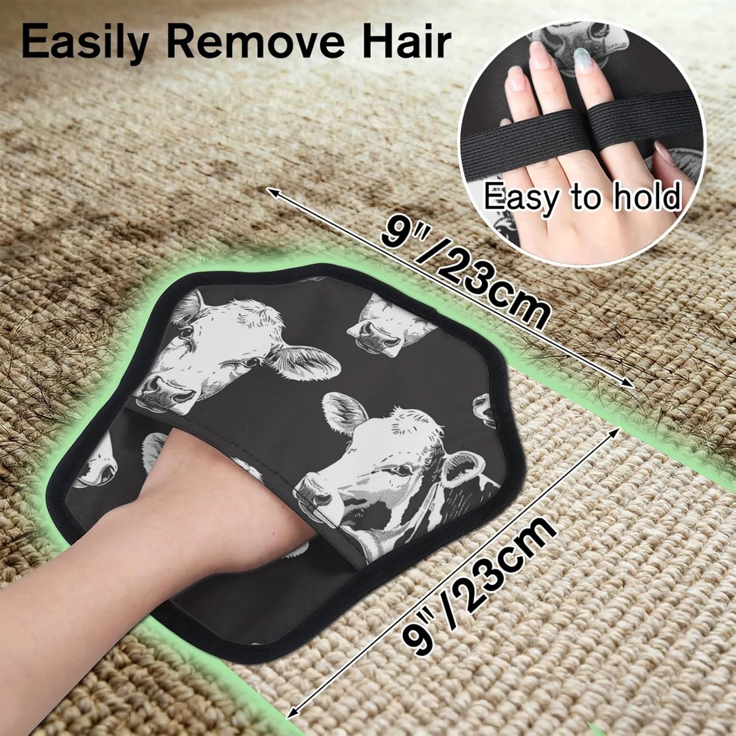 Animal Cow 2Pcs Electrostatic Reusable Pet Hair Removal
