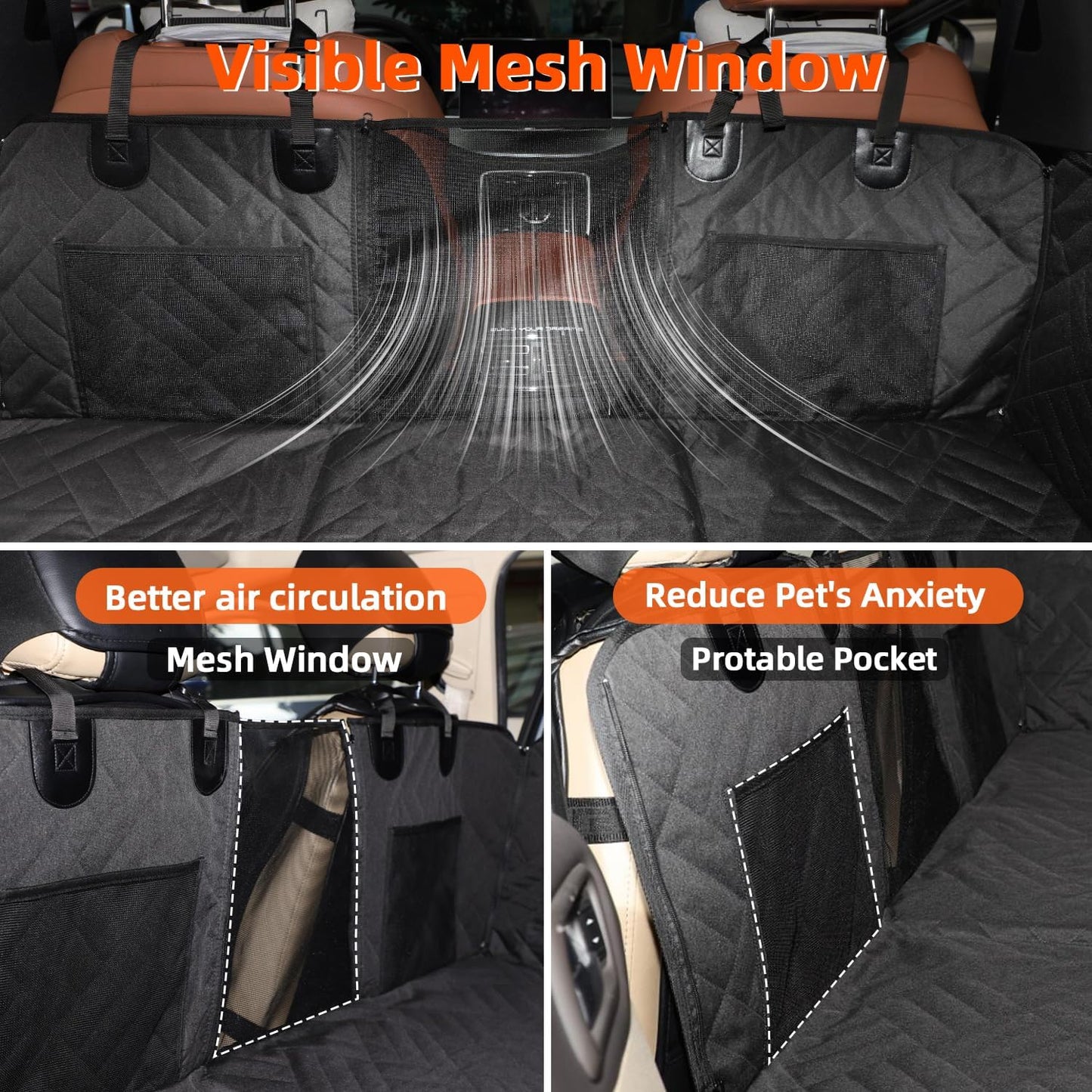 Dog Car Seat Cover for Back Seat,Back Seat Extender for