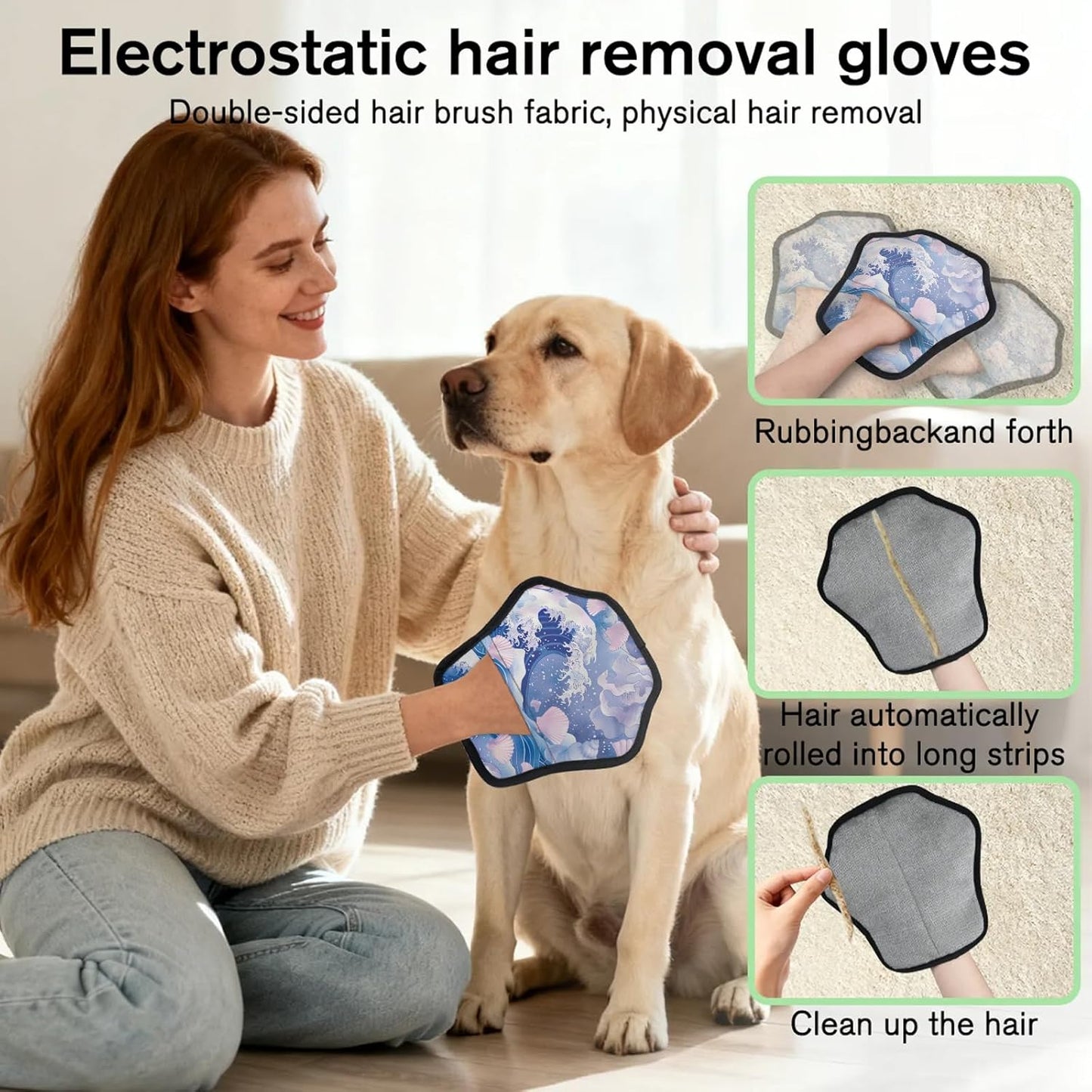 Seashell Ocean Beach 2Pcs Electrostatic Reusable Pet Hair