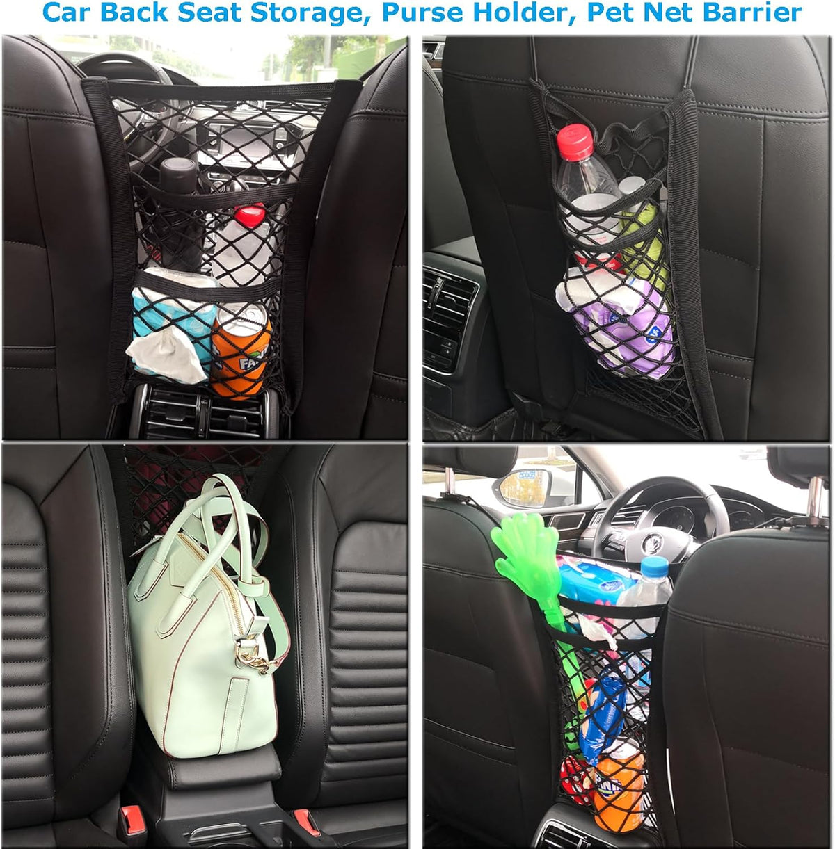 2 Pack Car Mesh Organizer, Dog Car Net Barrier Pet Barrier