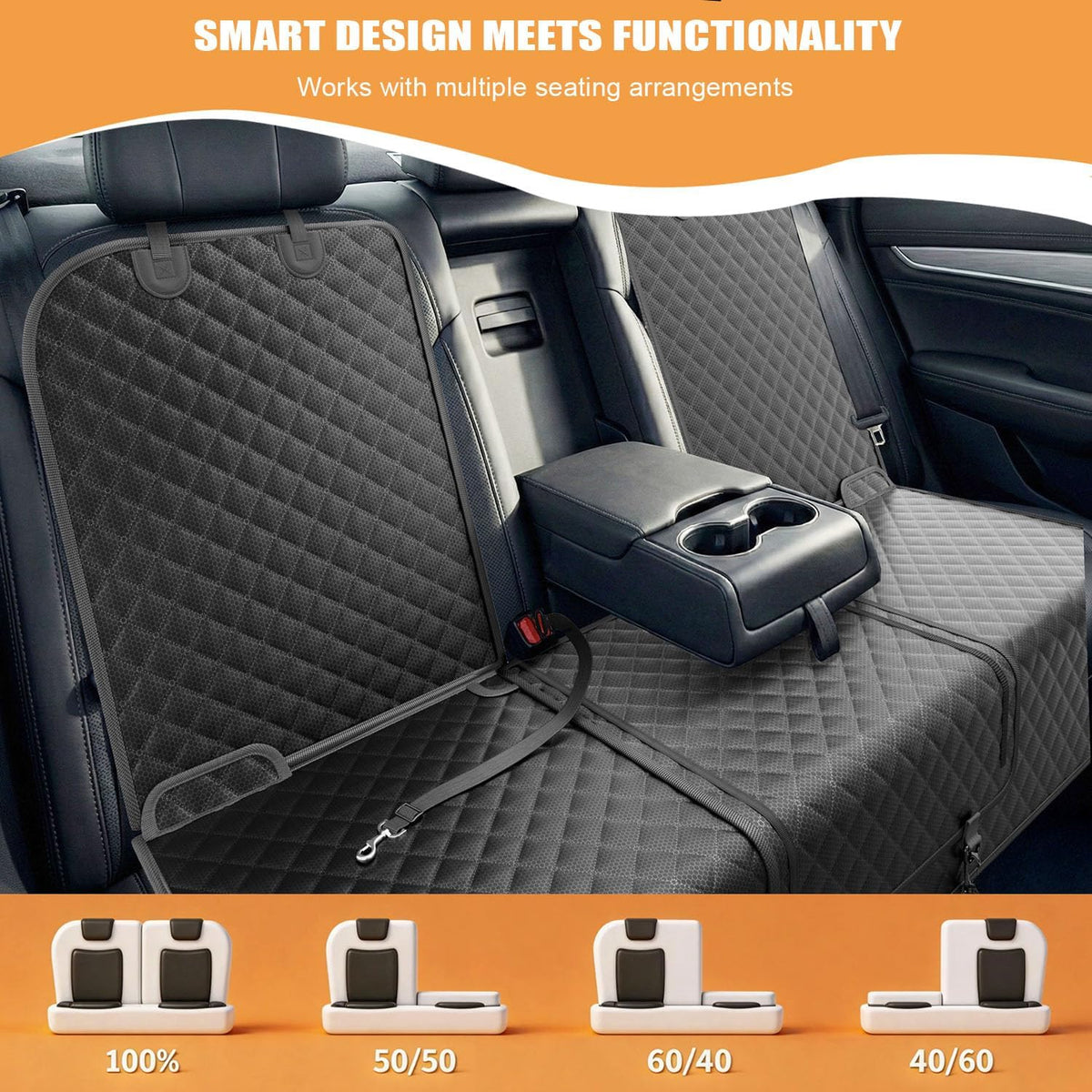Dog Car Seat Cover for Back Seat, Waterproof Pet Car Seat