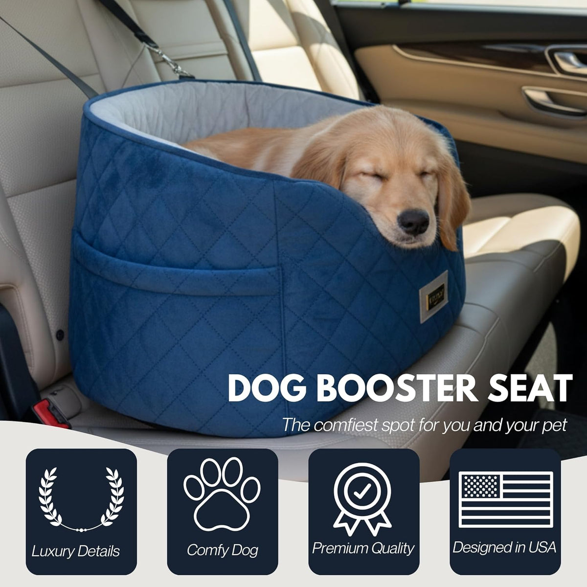 Premium 2-in-1 Dog Car Seat & Home Bed for Small Dogs –