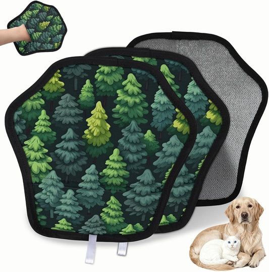 Green Pine Trees 2Pcs Electrostatic Reusable Pet Hair
