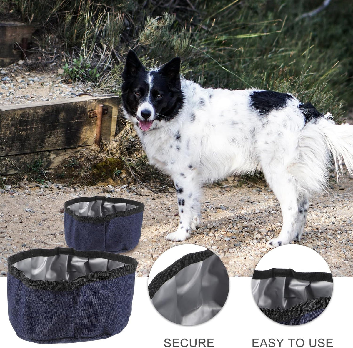 Portable Dog Travel Bowl Oxford Fabric Pet Water and Food