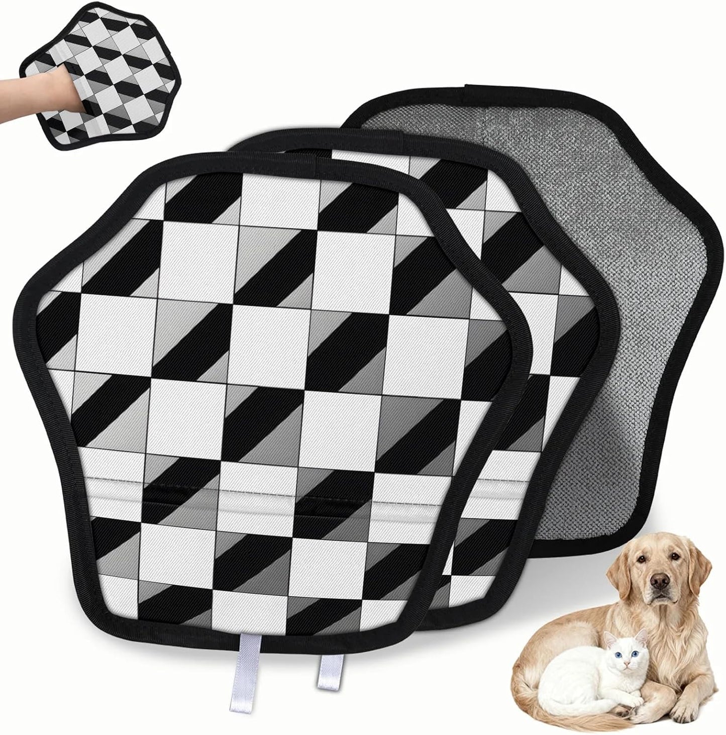 Pet Hair Removal Glove for Dogs Cats Reusable Washable Set
