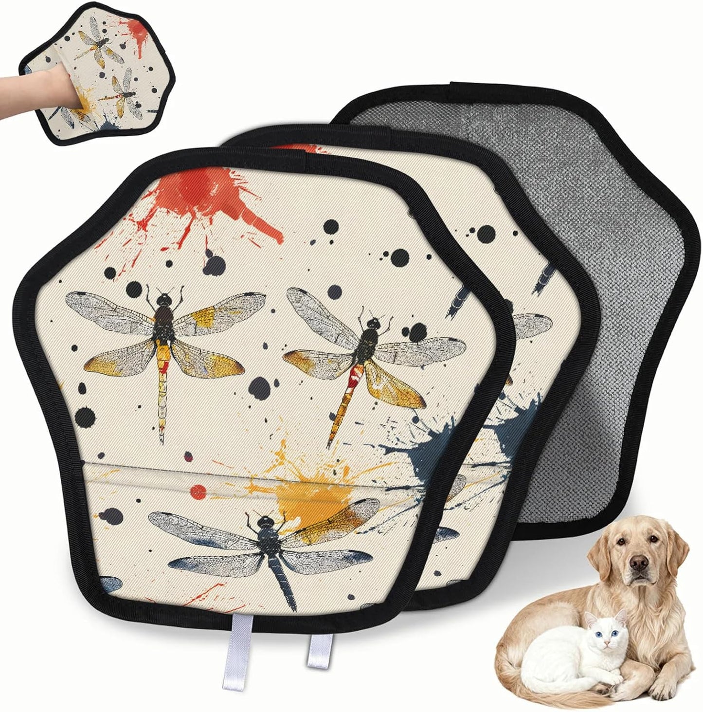 Boho Dragonfly 2Pcs Electrostatic Reusable Pet Hair Removal