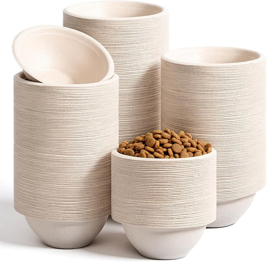250 Pcs Disposable Pets Bowls Bulk Compostable Pets Feeding