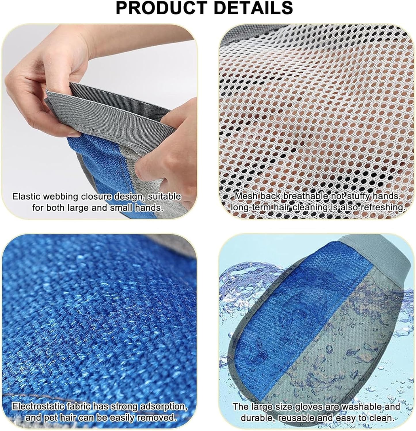 1PC Pet Hair Removal Glove , Electrostatic Animal Hair