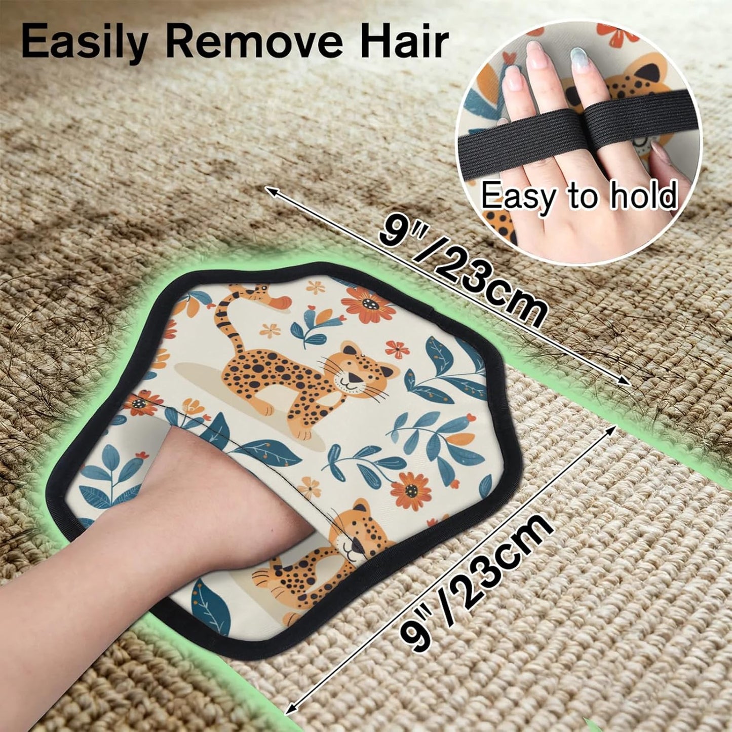 Cute Leopard Tiger 2Pcs Electrostatic Reusable Pet Hair