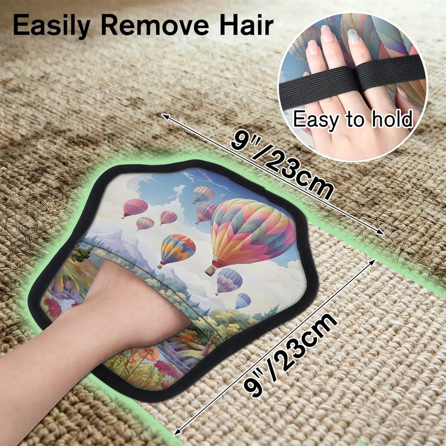 Hot Air Balloons Print 2Pcs Electrostatic Reusable Pet Hair