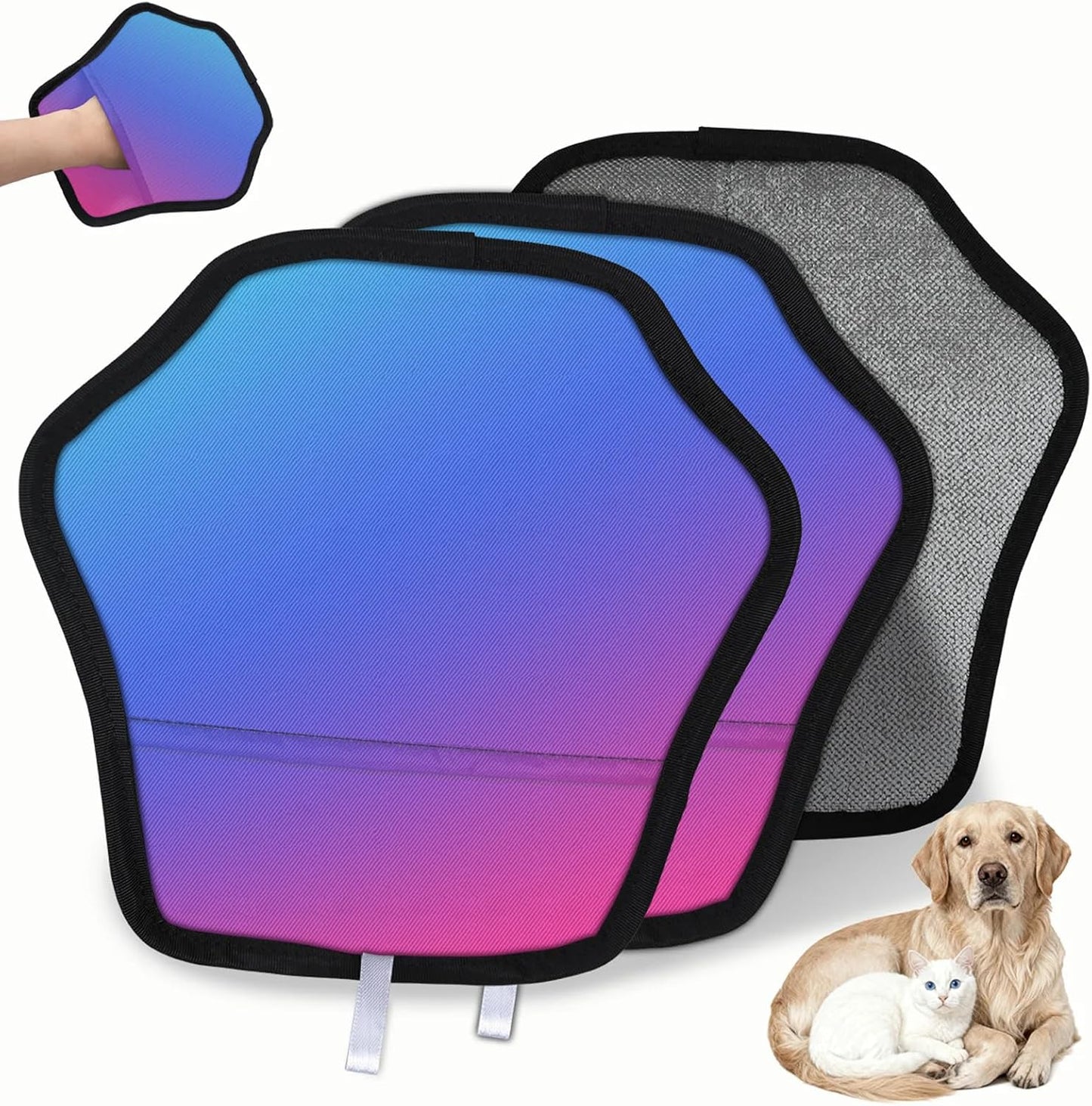 Blue Pink 2Pcs Electrostatic Reusable Pet Hair Removal