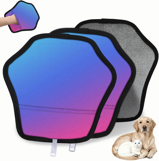 Blue Pink 2Pcs Electrostatic Reusable Pet Hair Removal