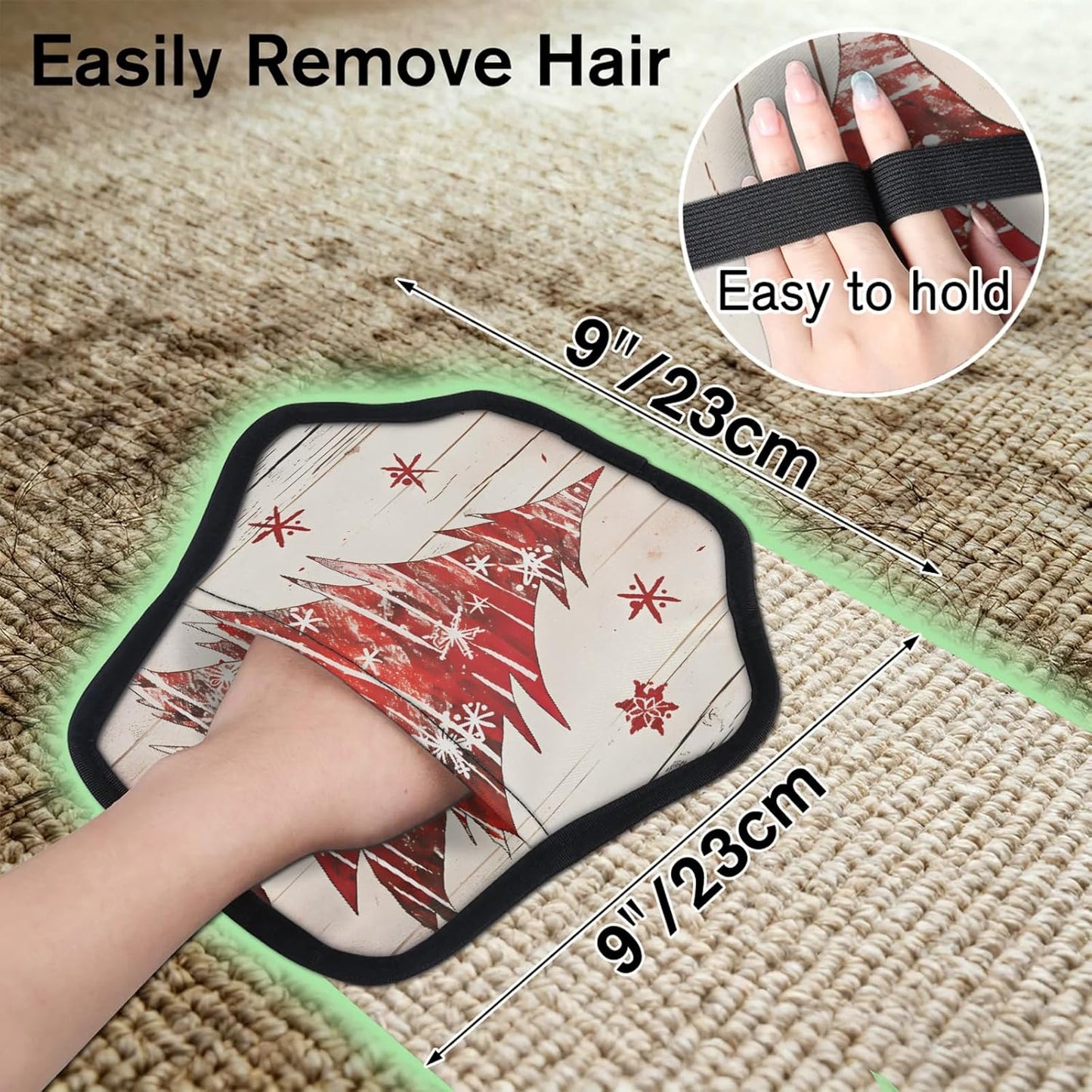 Christmas Pine Tree 2Pcs Electrostatic Reusable Pet Hair