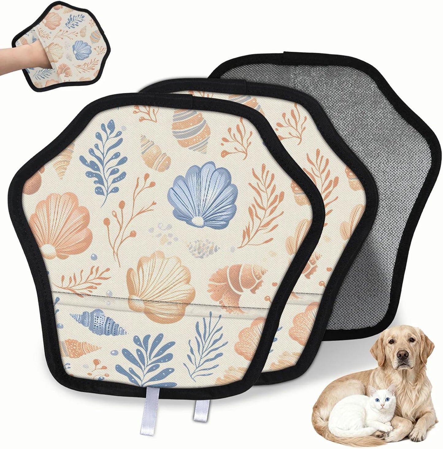 Ocean Shell Vintage 2Pcs Electrostatic Reusable Pet Hair