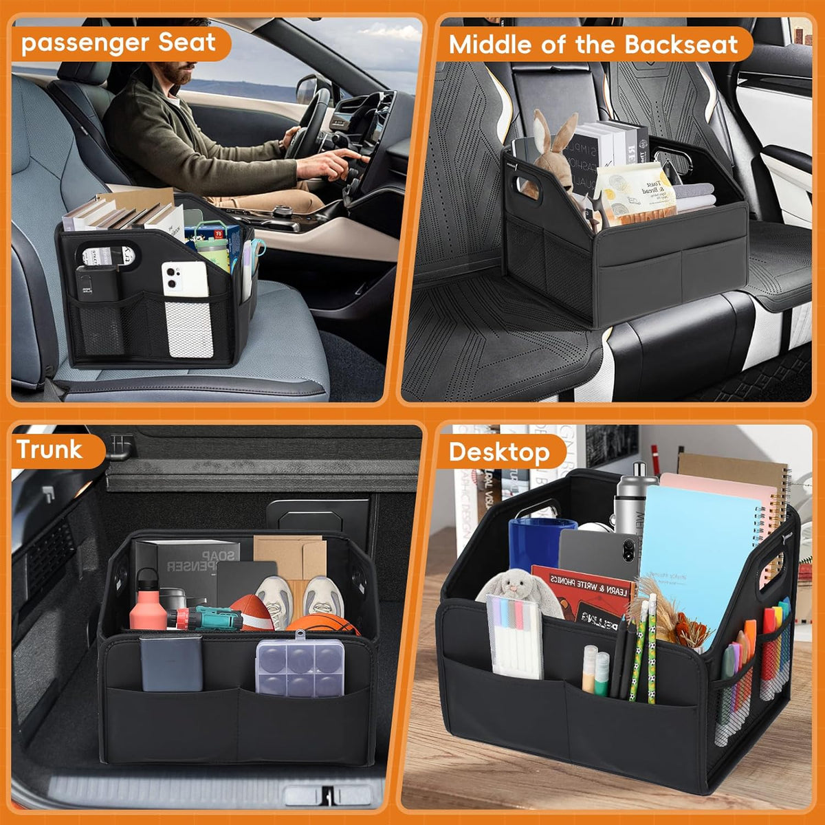 Car Storage Organizer Reinforced Dividable Leather Car