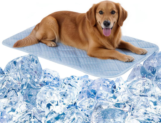Dog Cooling Mat, Washable Cooling Mat for Dog, Foldable Kennel Pet Bed, Cool Pad (Cool &Warm Surface) for All Seasons Use, Pet Pads for Cats Use in Crate (35.4x23.6 Inch)