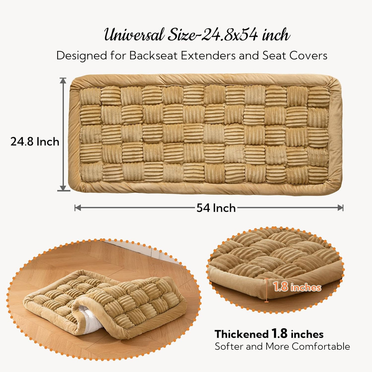 Dog Bed for Car Back Seat Soft Plush Backseat Pet Bed Mat