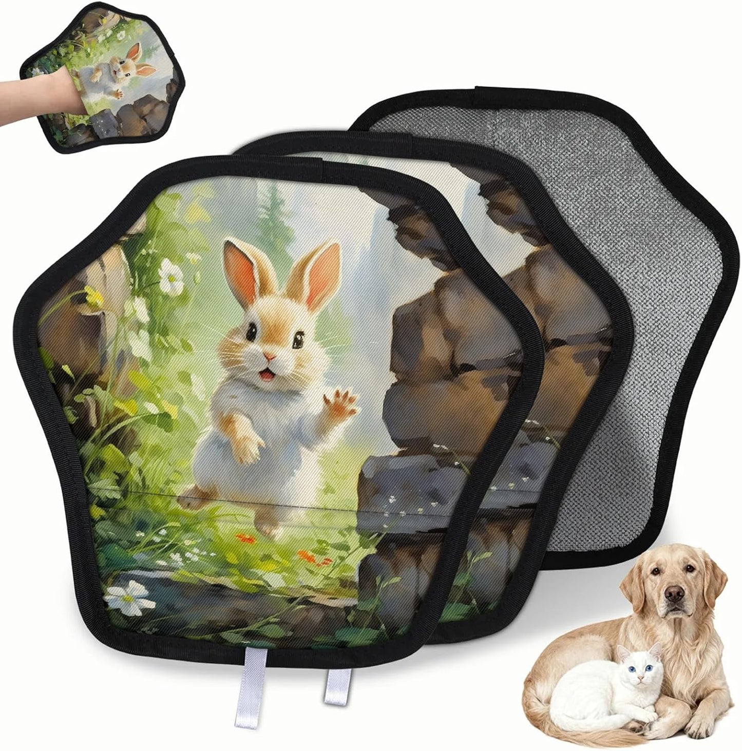 Pet Hair Removal Glove for Dogs Cats Reusable Washable Set