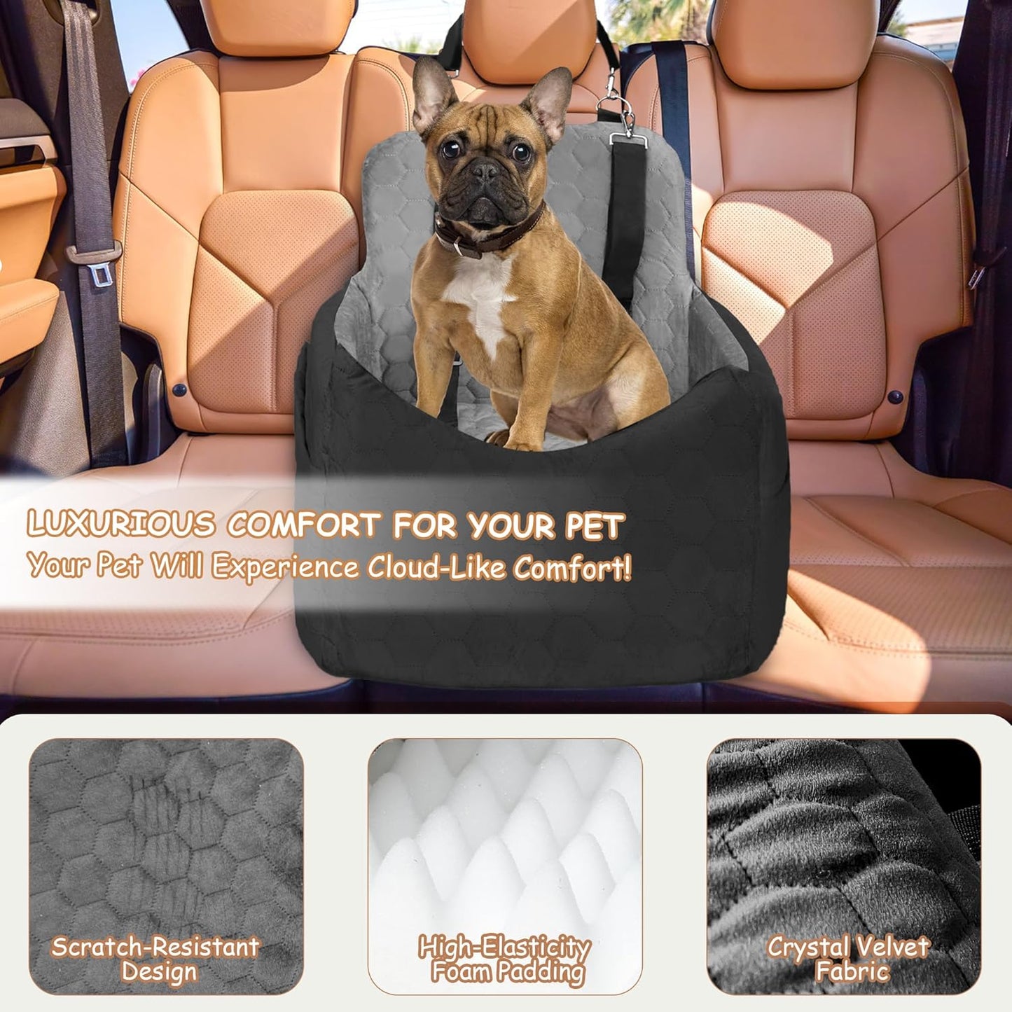 Dog Car Seat for Small/Medium Dogs - Dog Booster Seat with