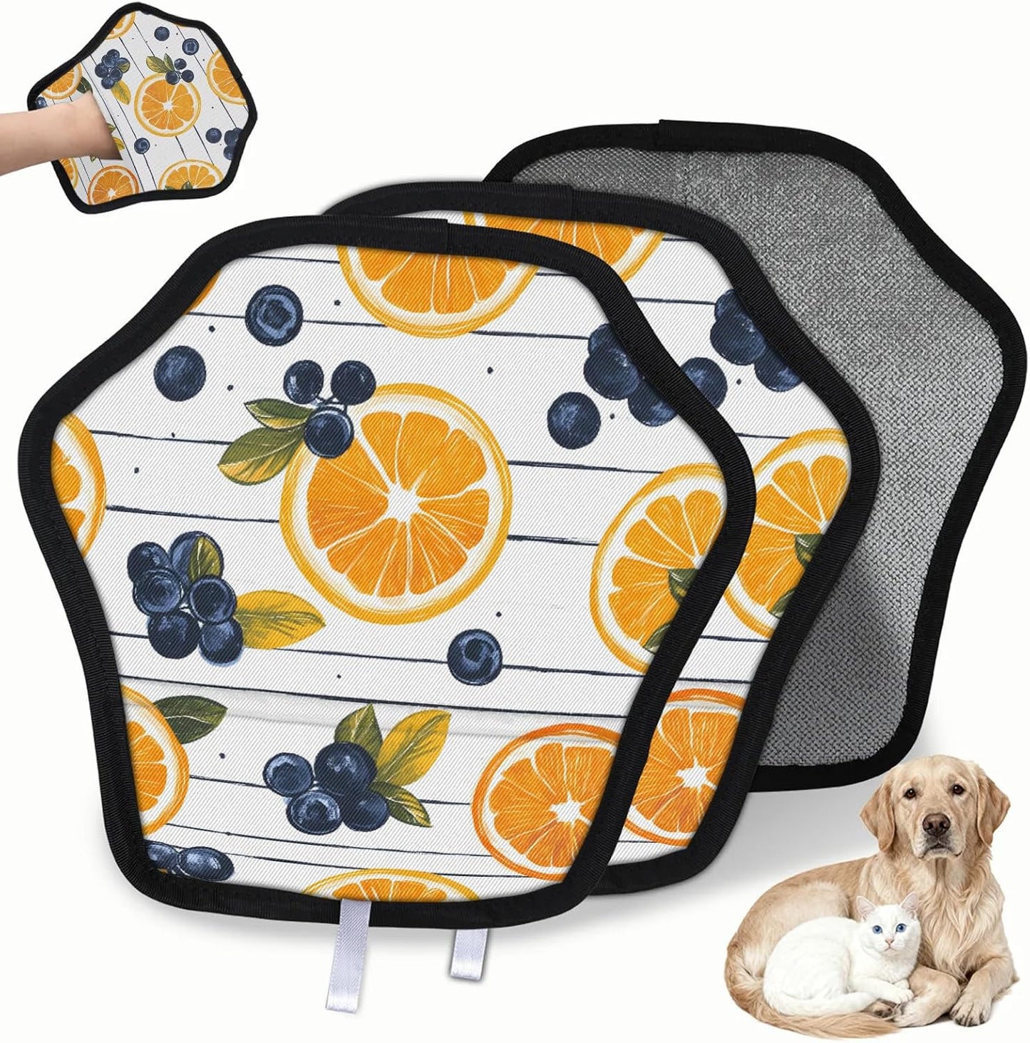 Lovely Lemon Blueberry 2Pcs Electrostatic Reusable Pet Hair