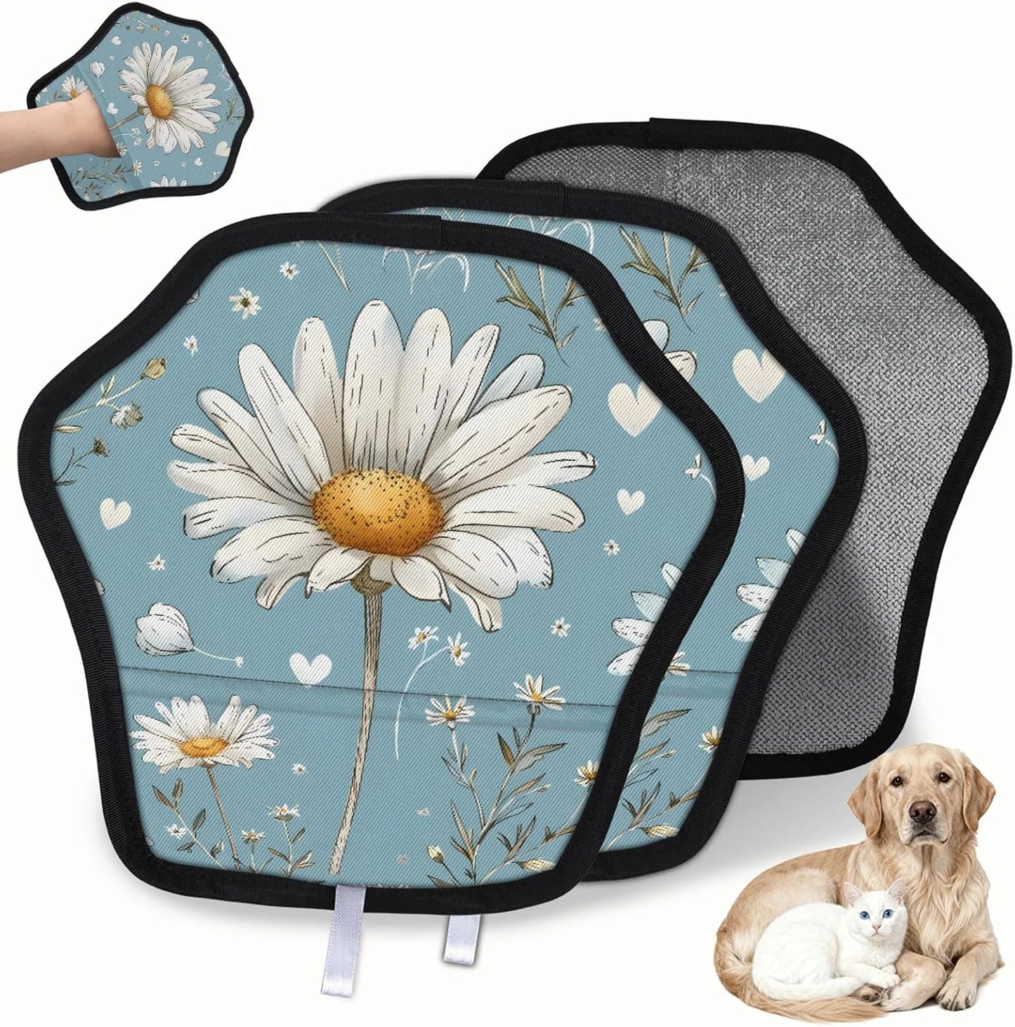Pet Hair Removal Glove for Dogs Cats Reusable Washable Set