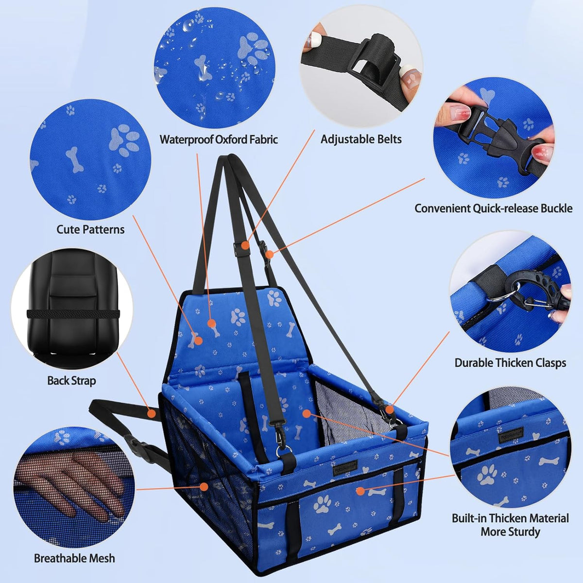 Dog Car Seat Foldable Dog Car Booster Seat Waterproof