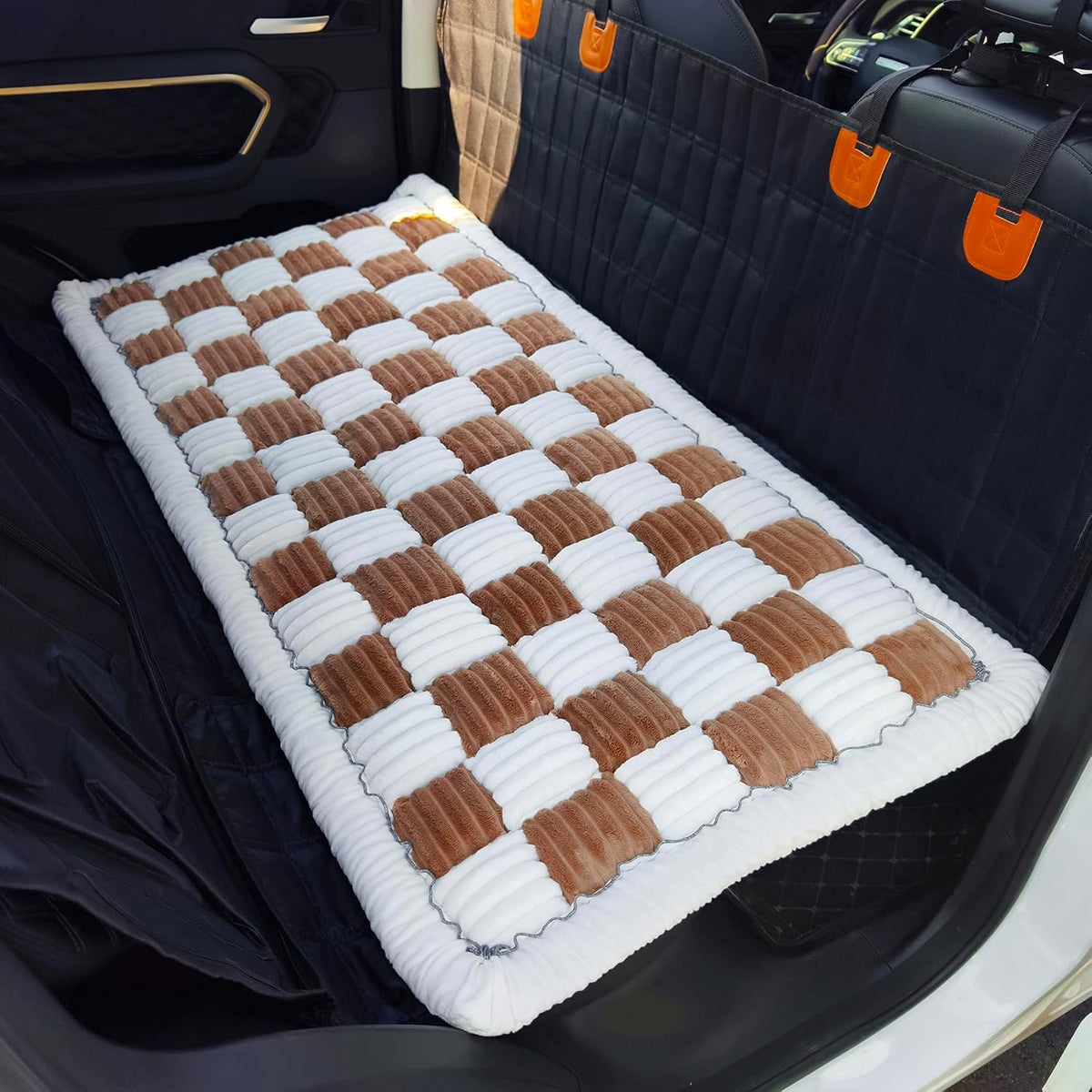 Backseat Pet Bed Mat, Truck Plaid Dog Bed for Car Back