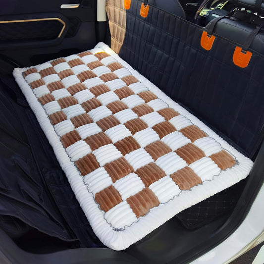 Backseat Pet Bed Mat, Truck Plaid Dog Bed for Car Back
