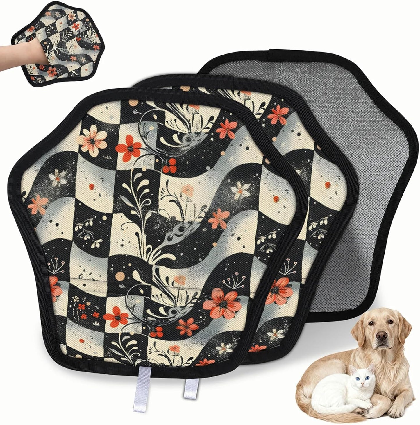 Pet Hair Removal Glove for Dogs Cats Reusable Washable Set