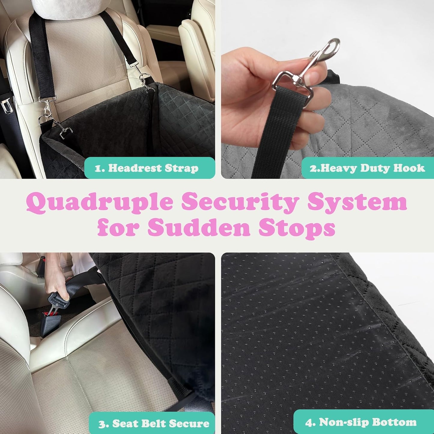 Dog Car Seat for Small & Medium Dogs - Crash-Protective