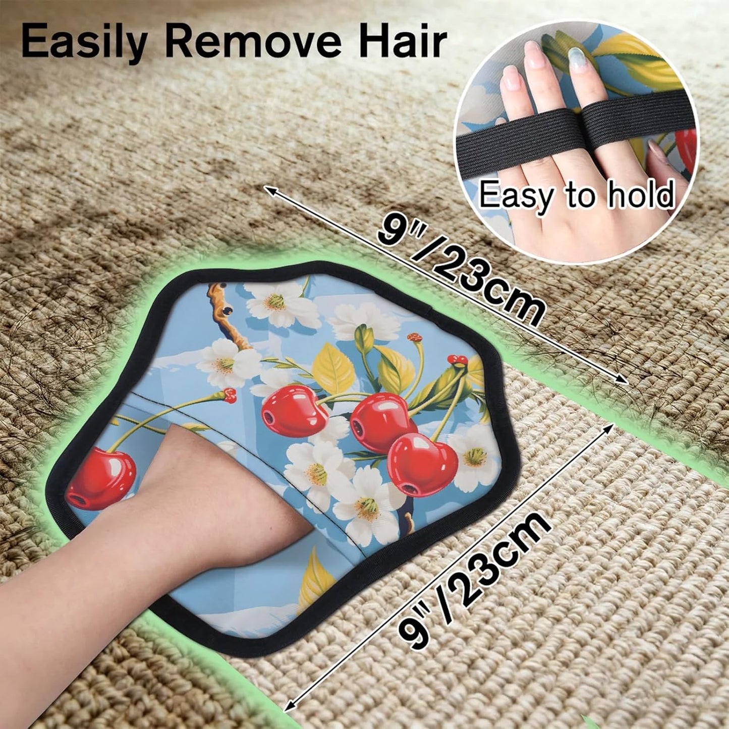 Cherry Berry 2Pcs Electrostatic Reusable Pet Hair Removal