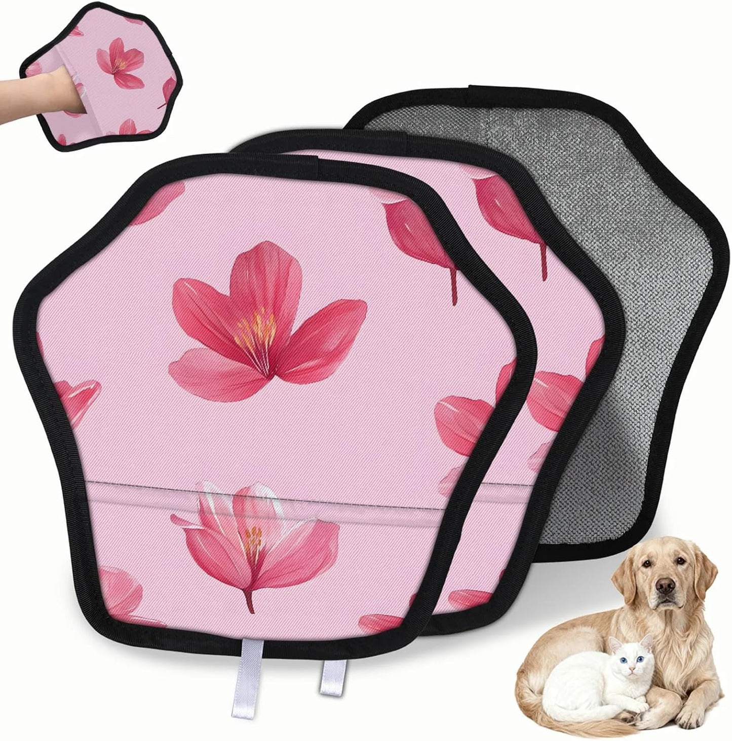Pet Hair Removal Glove for Dogs Cats Reusable Washable Set