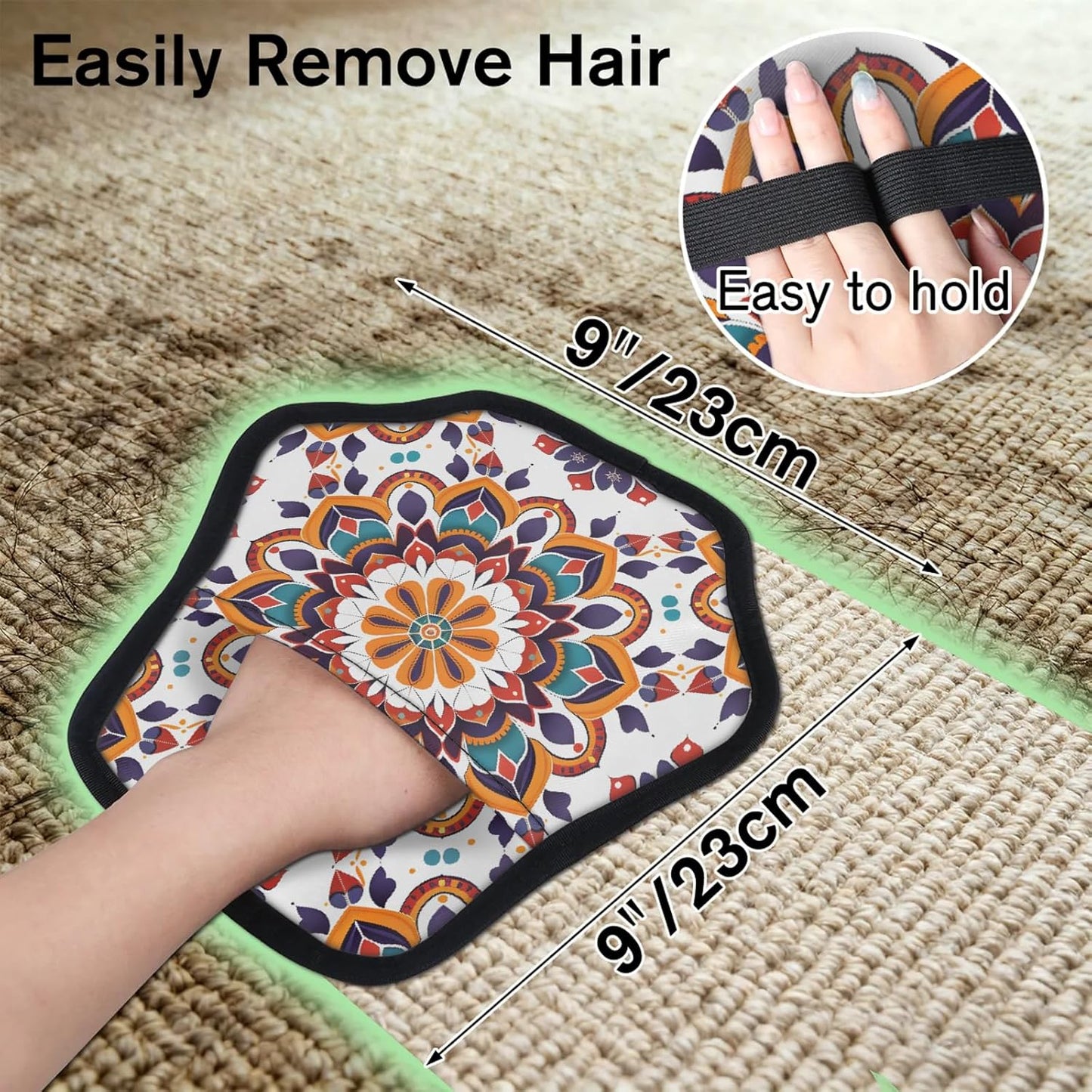 Vintage Enthic Mandela 2Pcs Electrostatic Reusable Pet Hair
