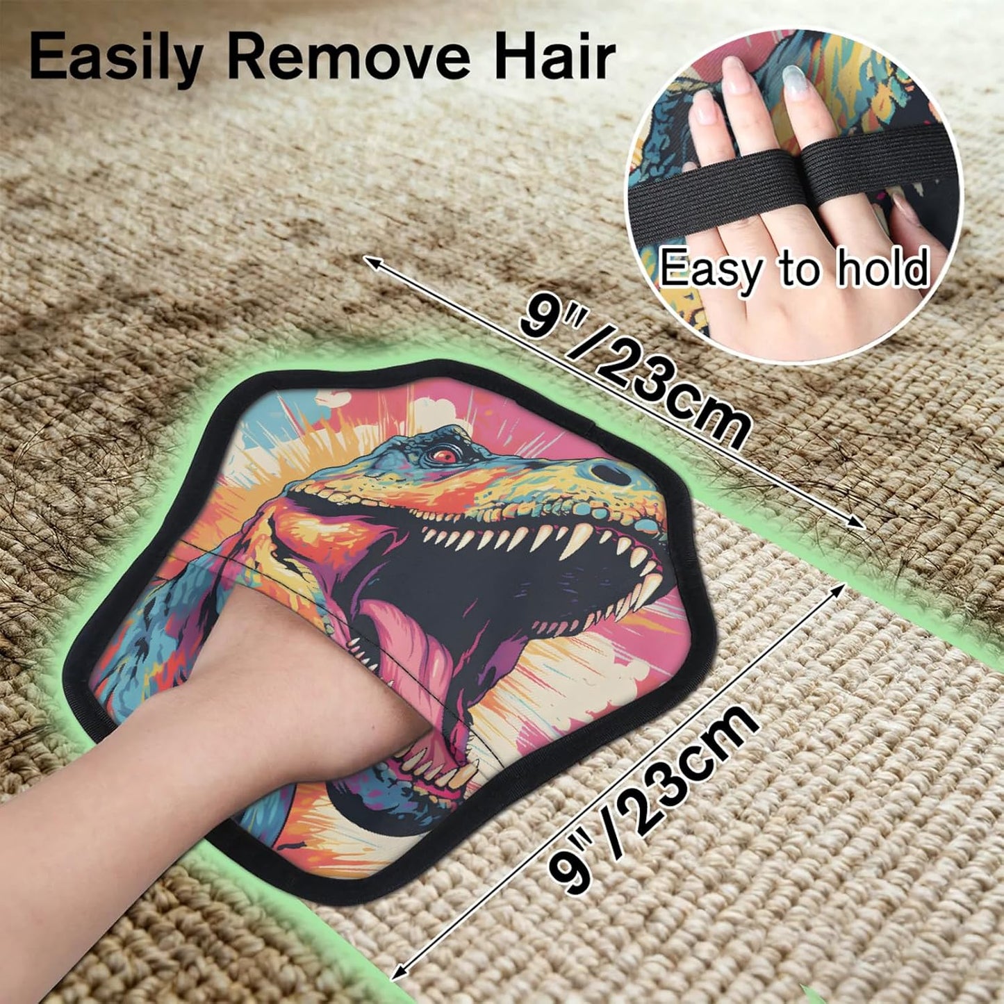 Funny Cool Dinosaur 2Pcs Electrostatic Reusable Pet Hair