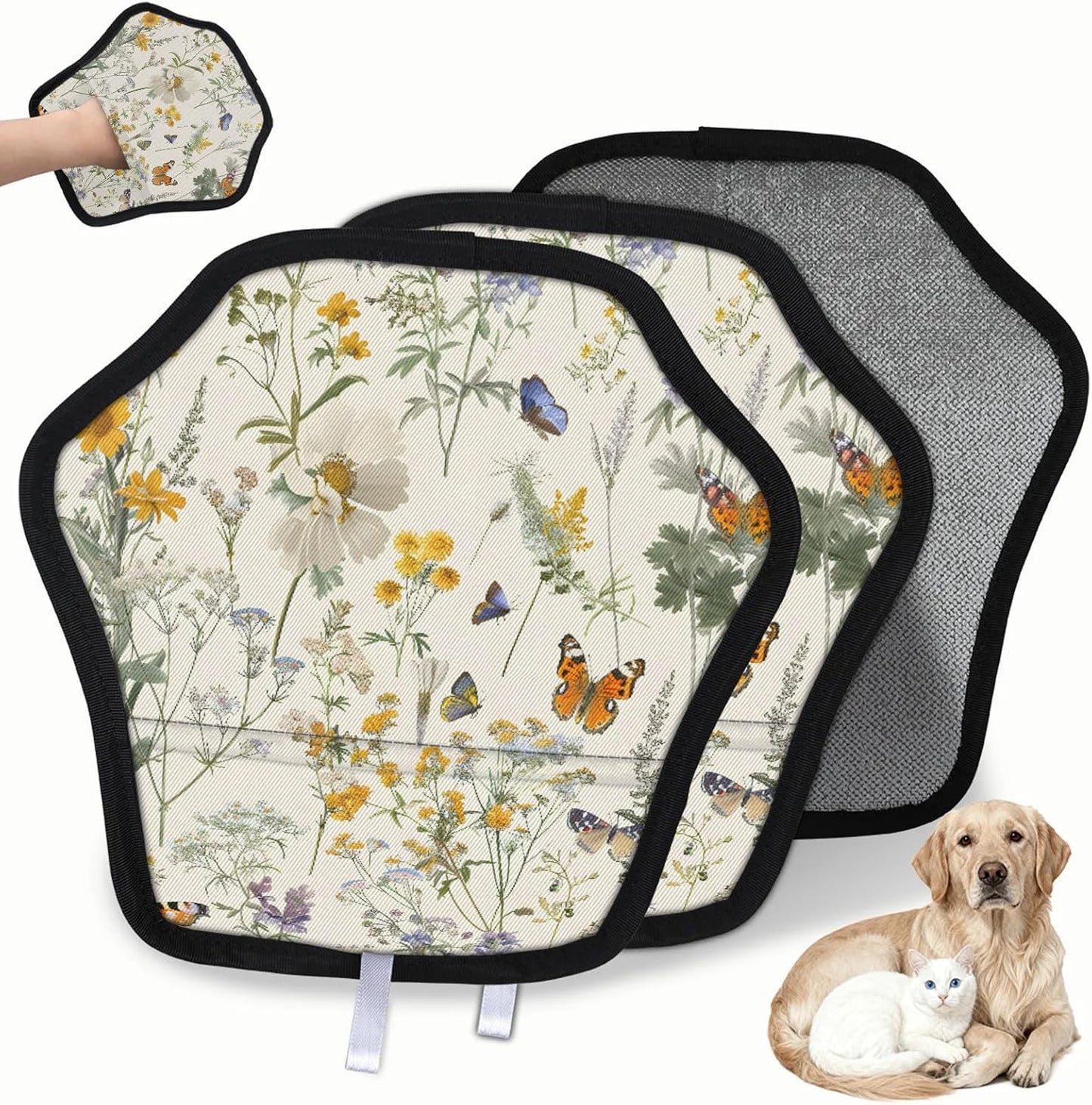 Pet Hair Removal Glove for Dogs Cats Reusable Washable Set