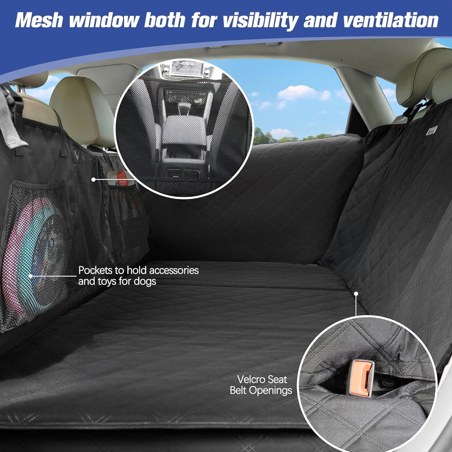 Back Seat Extender for Dogs- Hard Bottom Car Seat Cover